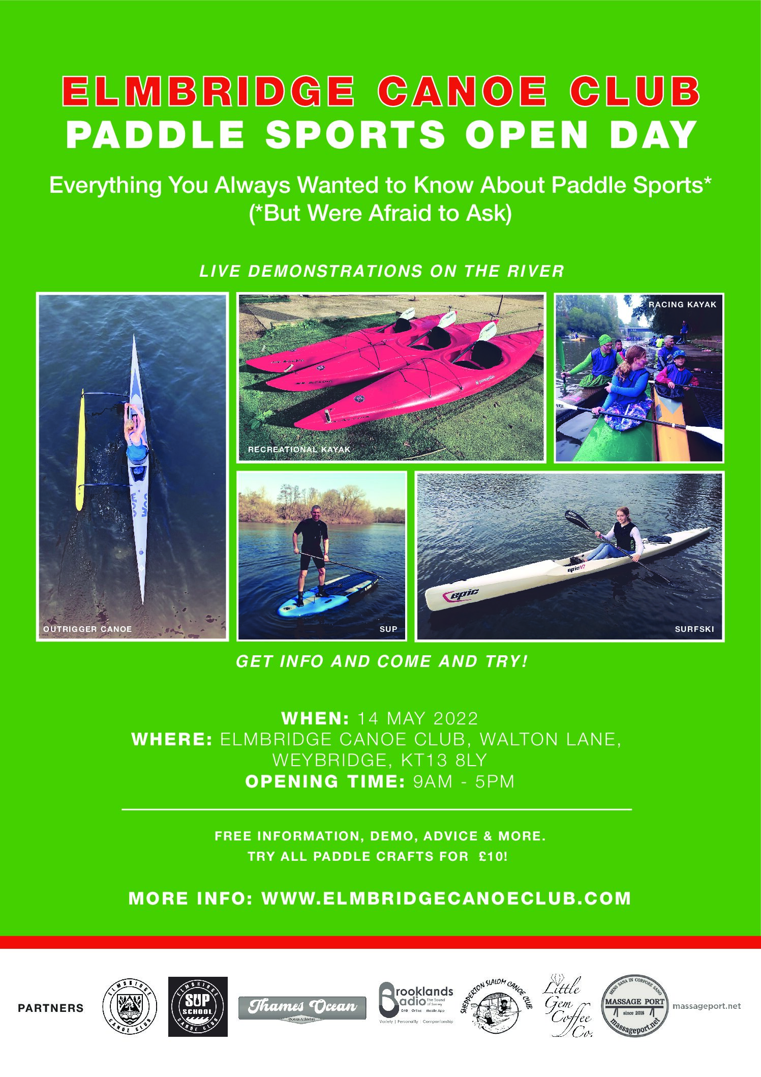 Paddle Sports Open Day 14th & 15th May 2022